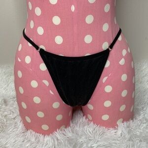 Vintage Fredericks of Hollywood black cotton spandex blend string thongs